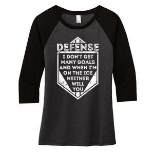 Kids Ice Hockey TShirt Funny Defenseman Player Tee Gift Women's Tri-Blend 3/4-Sleeve Raglan Shirt