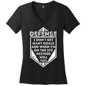 Kids Ice Hockey TShirt Funny Defenseman Player Tee Gift Women's V-Neck T-Shirt