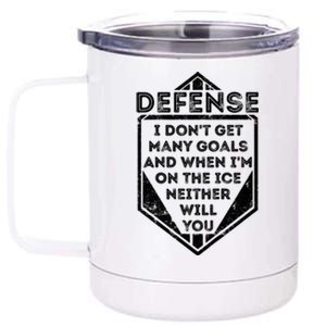 Kids Ice Hockey TShirt Funny Defenseman Player Tee Gift 12 oz Stainless Steel Tumbler Cup