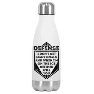 Kids Ice Hockey TShirt Funny Defenseman Player Tee Gift Stainless Steel Insulated Water Bottle