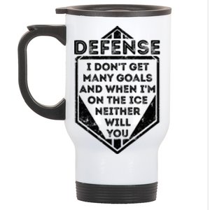 Kids Ice Hockey TShirt Funny Defenseman Player Tee Gift Stainless Steel Travel Mug