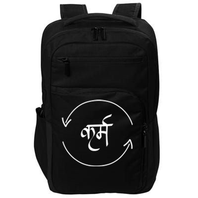 Karma In Hindi Cycle Of Life Spirituality Hindu Dharma Gift Impact Tech Backpack