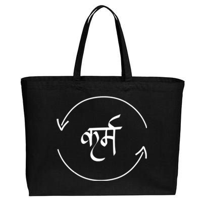 Karma In Hindi Cycle Of Life Spirituality Hindu Dharma Gift Cotton Canvas Jumbo Tote