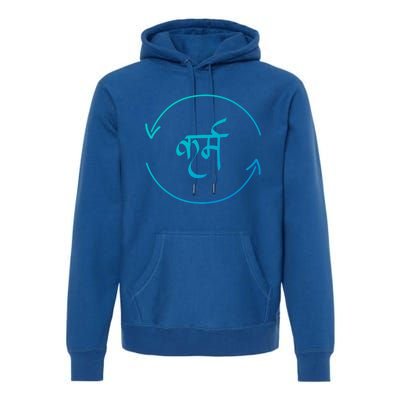 Karma In Hindi Cycle Of Life Spirituality Hindu Dharma Gift Premium Hoodie