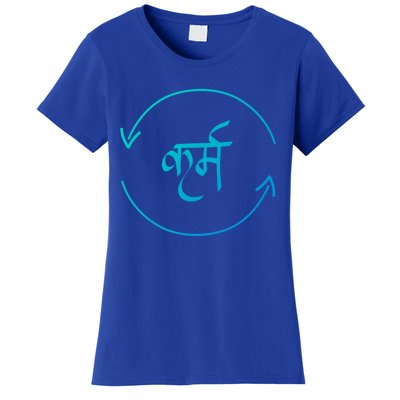 Karma In Hindi Cycle Of Life Spirituality Hindu Dharma Gift Women's T-Shirt