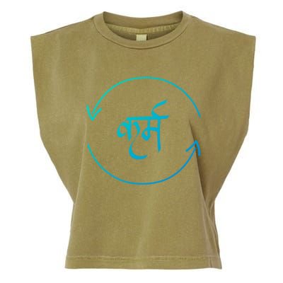 Karma In Hindi Cycle Of Life Spirituality Hindu Dharma Gift Garment-Dyed Women's Muscle Tee