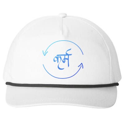 Karma In Hindi Cycle Of Life Spirituality Hindu Dharma Gift Snapback Five-Panel Rope Hat