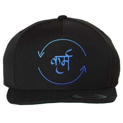 Karma In Hindi Cycle Of Life Spirituality Hindu Dharma Gift Wool Snapback Cap