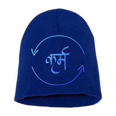 Karma In Hindi Cycle Of Life Spirituality Hindu Dharma Gift Short Acrylic Beanie