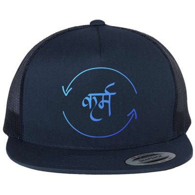 Karma In Hindi Cycle Of Life Spirituality Hindu Dharma Gift Flat Bill Trucker Hat