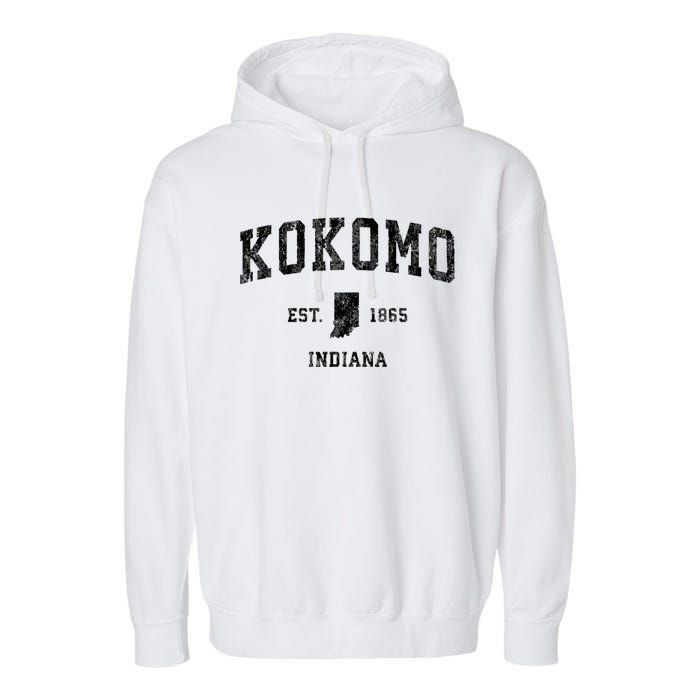 Kokomo Indiana In Vintage Established Sports Design Garment-Dyed Fleece Hoodie