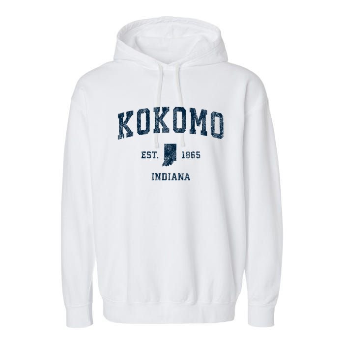 Kokomo Indiana In Vintage Sports Garment-Dyed Fleece Hoodie