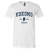 Kokomo Indiana In Vintage Sports V-Neck T-Shirt