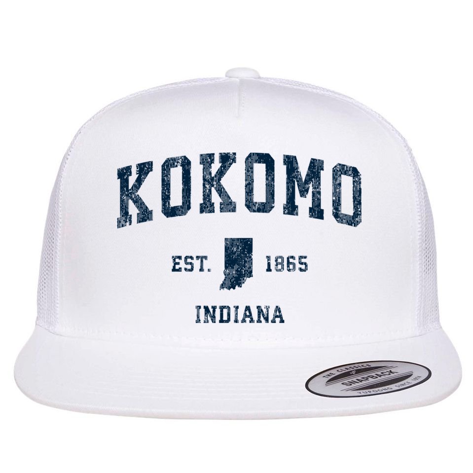 Kokomo Indiana In Vintage Sports Flat Bill Trucker Hat
