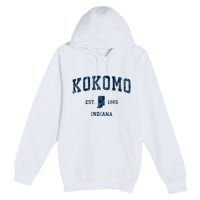 Kokomo Indiana In Vintage Sports Premium Pullover Hoodie