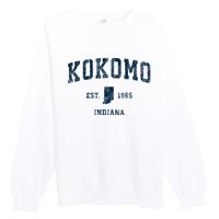 Kokomo Indiana In Vintage Sports Premium Crewneck Sweatshirt