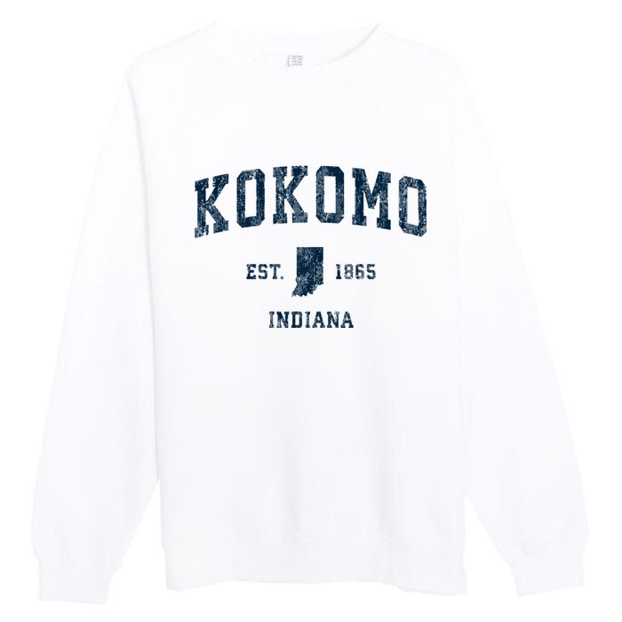 Kokomo Indiana In Vintage Sports Premium Crewneck Sweatshirt