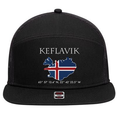 Keflavik Iceland 7 Panel Mesh Trucker Snapback Hat