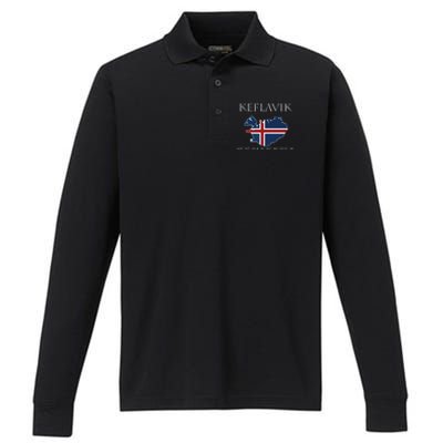 Keflavik Iceland Performance Long Sleeve Polo