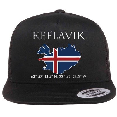 Keflavik Iceland Flat Bill Trucker Hat