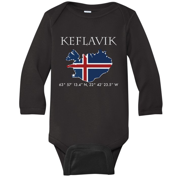 Keflavik Iceland Baby Long Sleeve Bodysuit