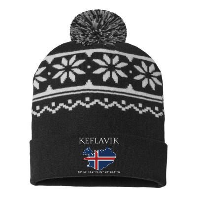 Keflavik Iceland USA-Made Snowflake Beanie