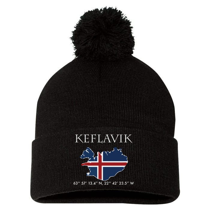 Keflavik Iceland Pom Pom 12in Knit Beanie