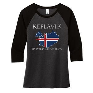 Keflavik Iceland Women's Tri-Blend 3/4-Sleeve Raglan Shirt