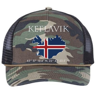 Keflavik Iceland Retro Rope Trucker Hat Cap