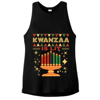 Kwanzaa Is Lit Ladies PosiCharge Tri-Blend Wicking Tank