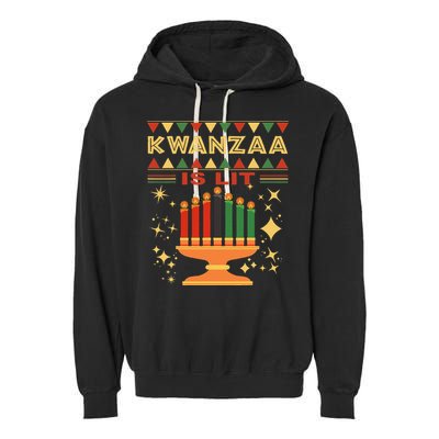 Kwanzaa Is Lit Garment-Dyed Fleece Hoodie
