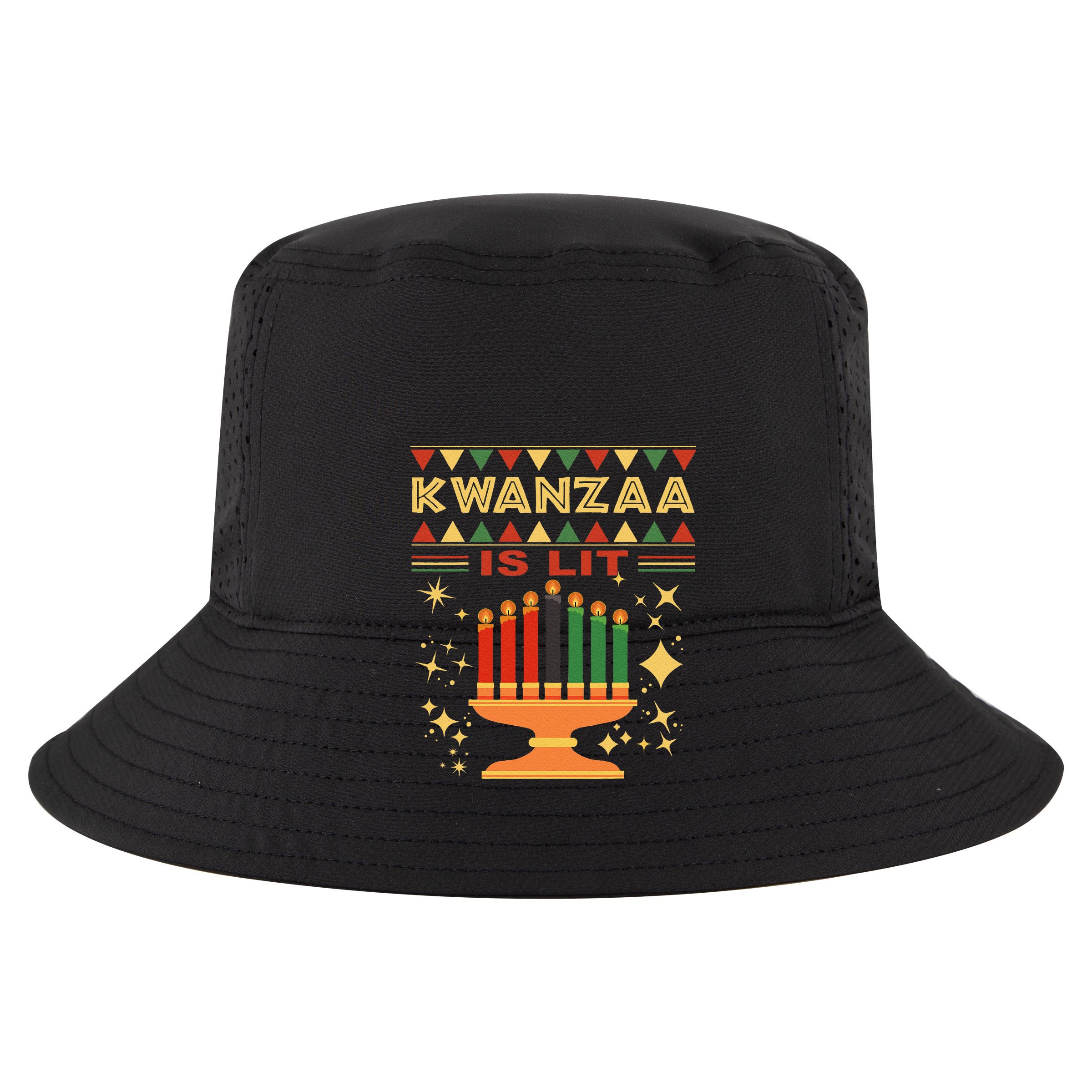 Kwanzaa Is Lit 7 Panel Mesh Trucker Snapback Hat