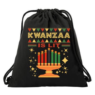 Kwanzaa Is Lit Drawstring Bag