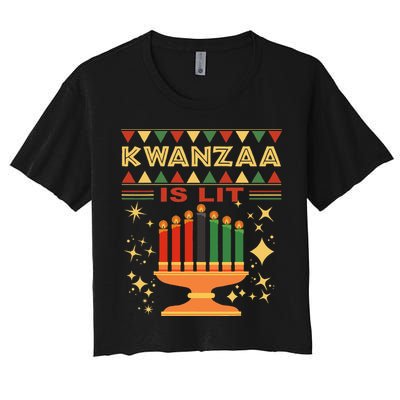 Kwanzaa Is Lit Women's Crop Top Tee