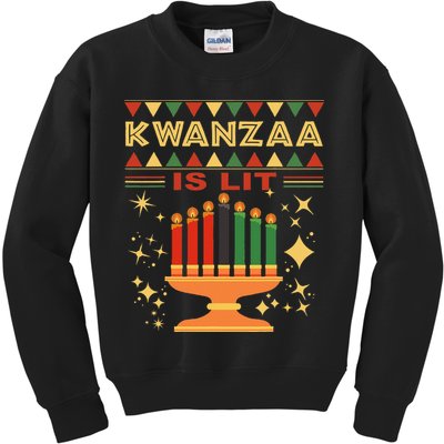 Kwanzaa Is Lit Kids Sweatshirt