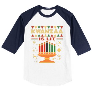 Kwanzaa Is Lit Baseball Sleeve Shirt