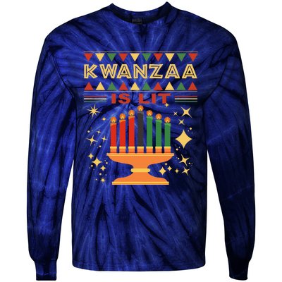 Kwanzaa Is Lit Tie-Dye Long Sleeve Shirt