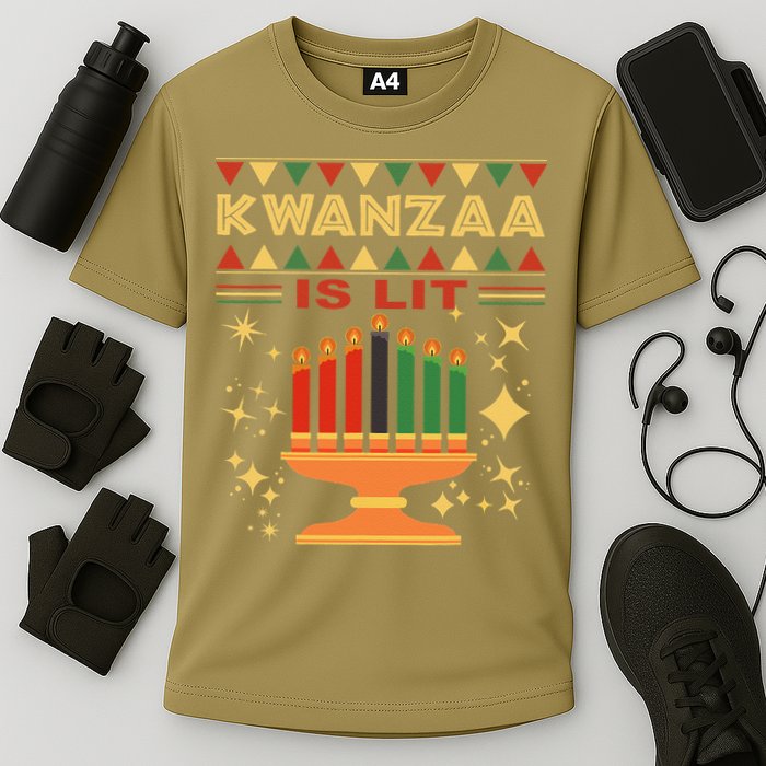 Kwanzaa Is Lit Cooling Performance Crew T-Shirt