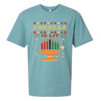 Kwanzaa Is Lit Sueded Cloud Jersey T-Shirt