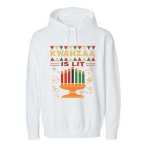 Kwanzaa Is Lit Garment-Dyed Fleece Hoodie