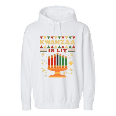 Kwanzaa Is Lit Garment-Dyed Fleece Hoodie