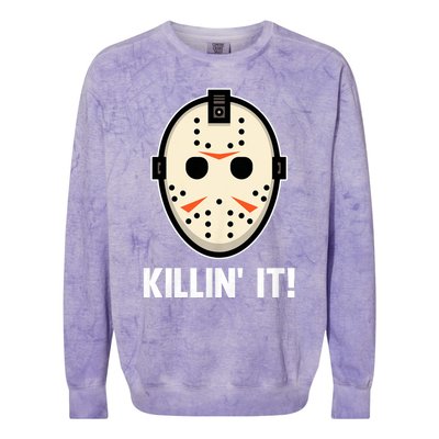 Killin It Lazy Diy Halloween Costume Funny Horror Movie Colorblast Crewneck Sweatshirt