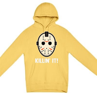 Killin It Lazy Diy Halloween Costume Funny Horror Movie Premium Pullover Hoodie