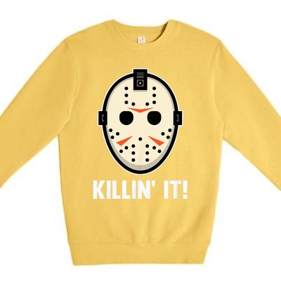 Killin It Lazy Diy Halloween Costume Funny Horror Movie Premium Crewneck Sweatshirt