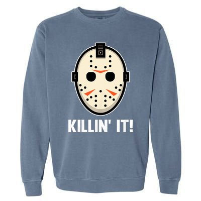 Killin It Lazy Diy Halloween Costume Funny Horror Movie Garment-Dyed Sweatshirt