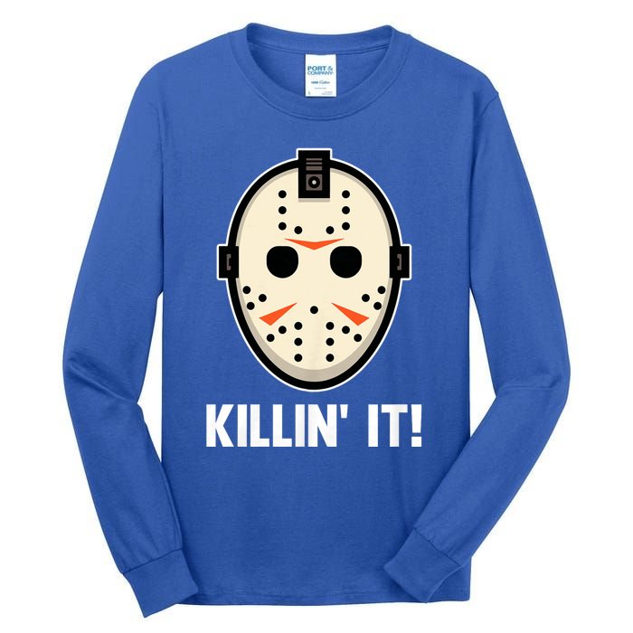 Killin It Lazy Diy Halloween Costume Funny Horror Movie Tall Long Sleeve T-Shirt