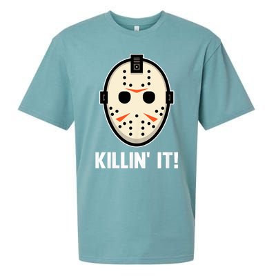 Killin It Lazy Diy Halloween Costume Funny Horror Movie Sueded Cloud Jersey T-Shirt