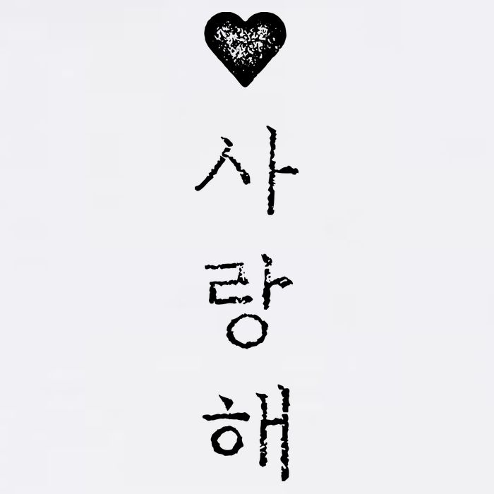 Korea I Love You In Korean Letter Saranghae Doggie Tank