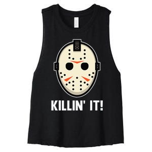 Killin It Lazy DIY Halloween Costume Funny Horror Movie Women's Racerback Cropped Tank