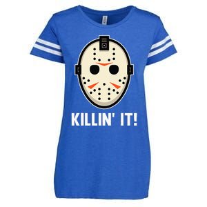 Killin It Lazy DIY Halloween Costume Funny Horror Movie Enza Ladies Jersey Football T-Shirt